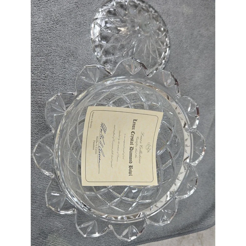 Lenox Crystal Diamond Collections Candy Dish Vintage
